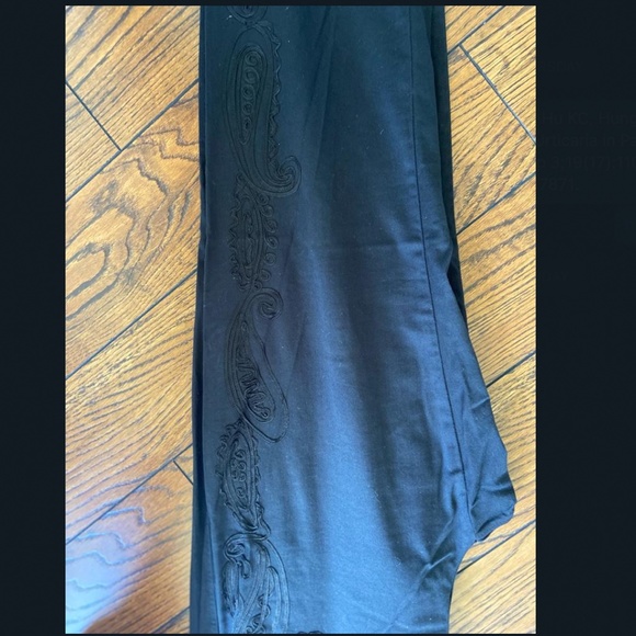 NEW GOLBARY PANTS EMBROIDED WHITE AND BLACK - Picture 4 of 6